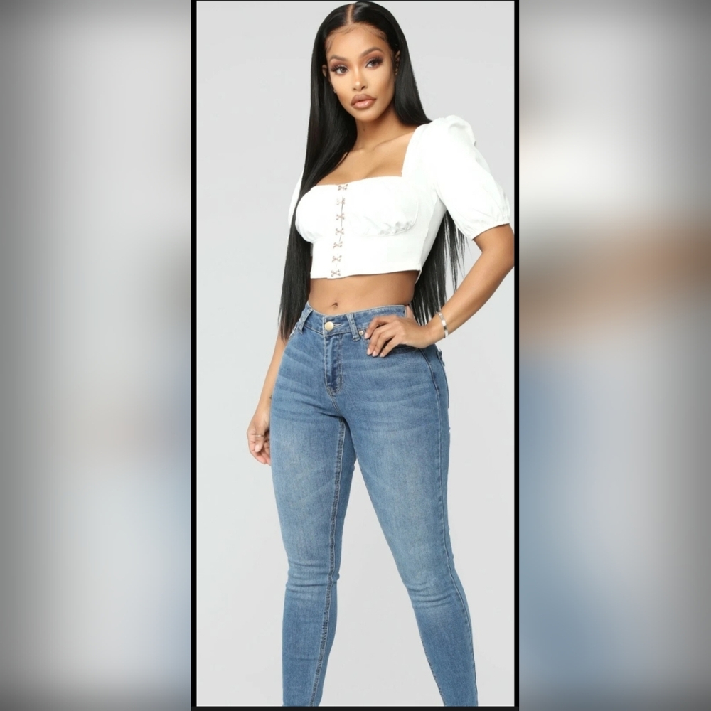 Fashion Nova SEALED! NWT! Cant Let Me Go Skinny Jeans im Md Blue Wash. Sz 1.